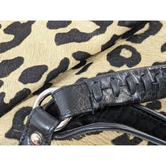 Maurizio Taiuti Leopard Print Handbag Purse Leather Italy Cheetah Animal Mobwife - Picture 6 of 12